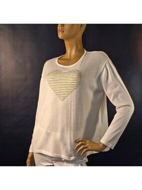 Angel Heart Lightweight Summer Sweater Top Cotton Blend Knit Womens Size Large